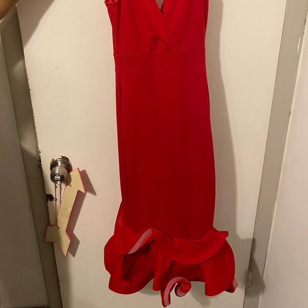 Red Ruffle Dress - Picture 2 of 3